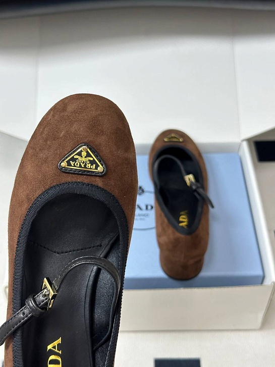 Женские замшевые туфли Prada premium