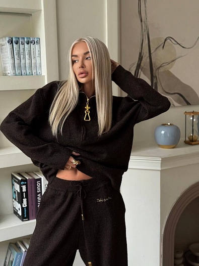 Женский трикотажный костюм Schiaparelli Premium - Brown   