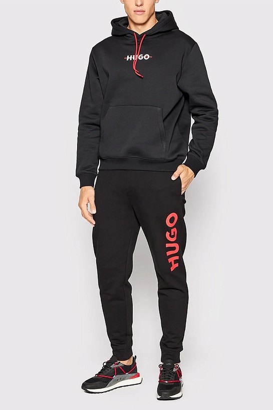 Чёрные спортивные штаны Hugo Boss Dutschi logo-print