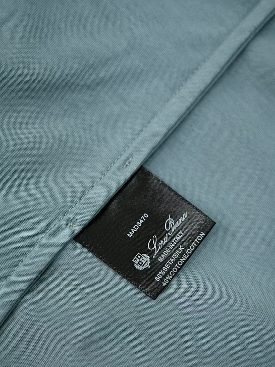 Мужская серо-голубая футболка Loro Piana premium