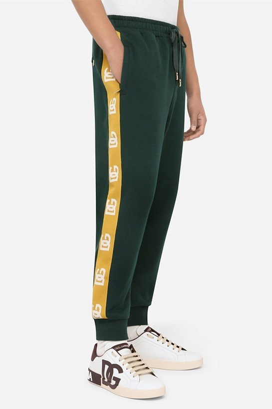 Зелёные штаны Dolce&Gabbana DG logo bands