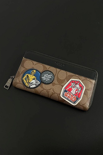 Кожаный кошелёк Coach x Star Wars 19x10 см   