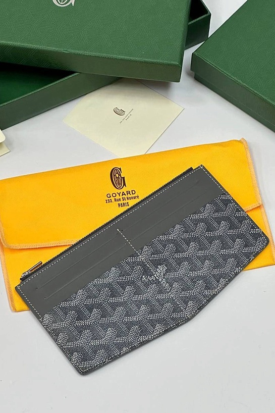 Кожаный кошелек Goyard Insert Louise Premium 21x11см - Grey
