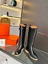Женские чёрные кожаные сапоги Hermes