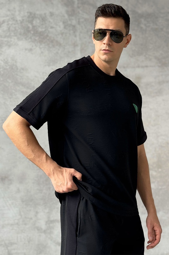 Мужская футболка Bottega Veneta embossed - Black