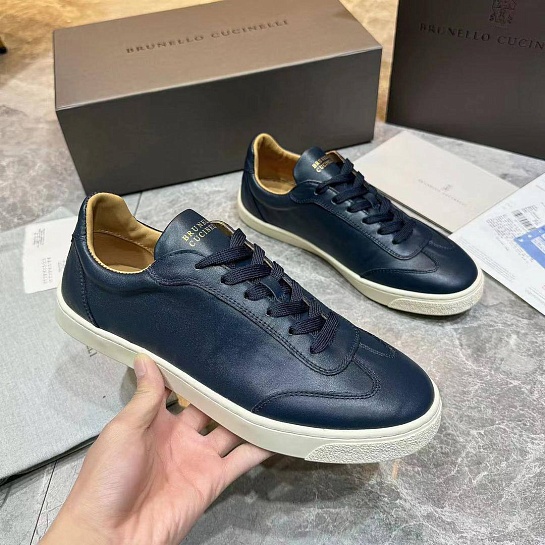 Мужские кожаные кроссовки Brunello Cucinelli