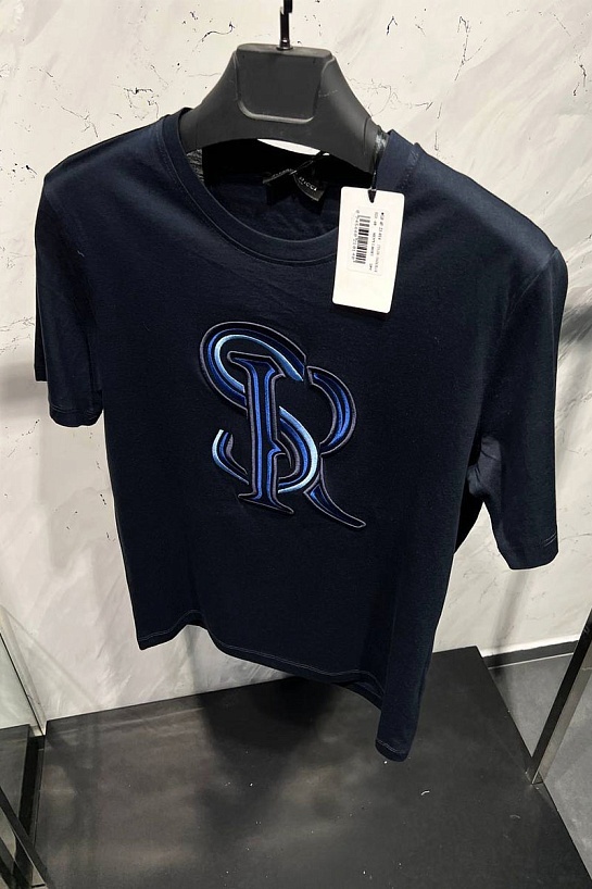 Мужская футболка Stefano Ricci тёмно-синего цвета