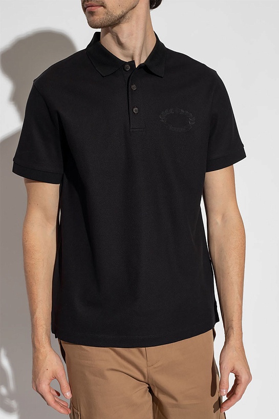 Мужское поло Burberry Oak Leaf Crest - Black