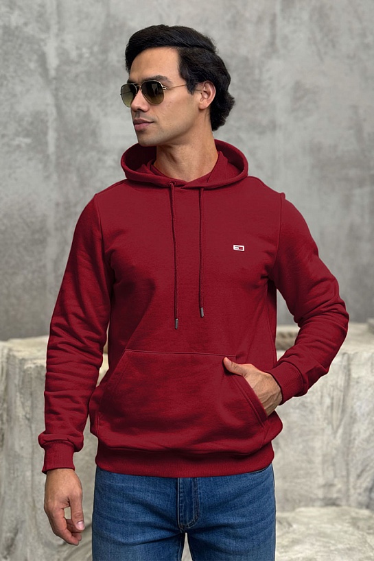 Мужское худи Tommy Hilfiger бордового цвета