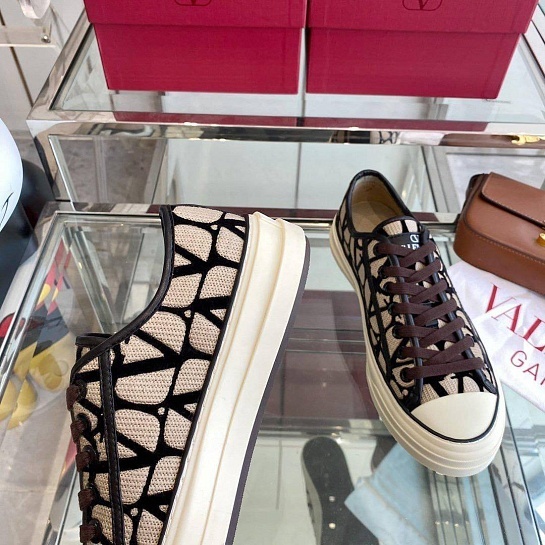 Женские кеды Valentino Toile Iconographe Totaloop Premium - Brown