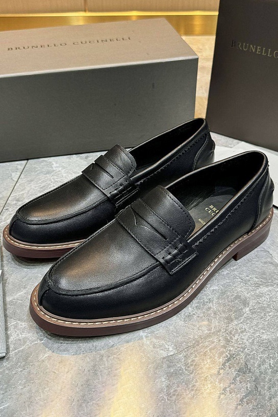 Мужские кожаные лоферы Brunello Cucinelli Premium