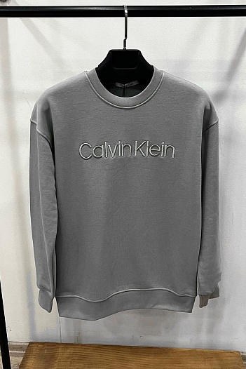 Свитшот серого цвета Calvin Klein embroidered-logo   