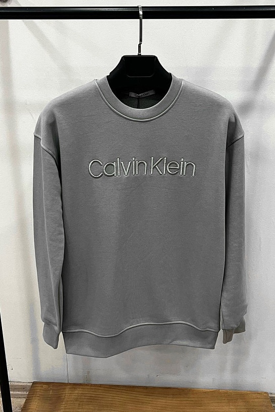 Свитшот серого цвета Calvin Klein embroidered-logo