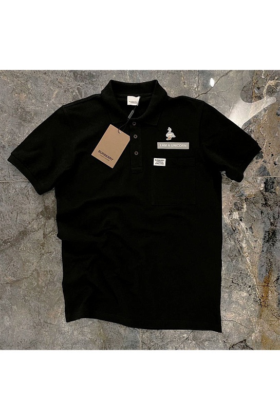 Мужское поло Burberry чёрного цвета