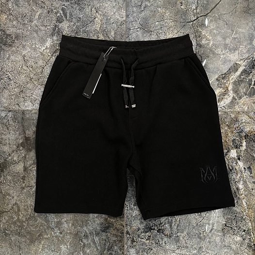 Мужские чёрные шорты Amiri logo-embroidered   