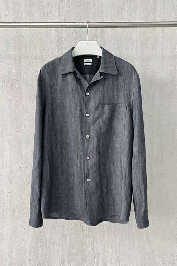 Льняная рубашка Brunello Cucinelli Premium - Grey   