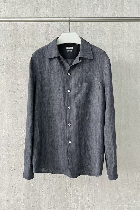 Льняная рубашка Brunello Cucinelli Premium - Grey