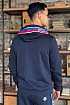 Тёмно-синяя кофта на молнии Moncler striped logo