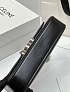 Женская кожаная сумка Celine Claude Premium 20.5x11.5x4 см - Black / Silver