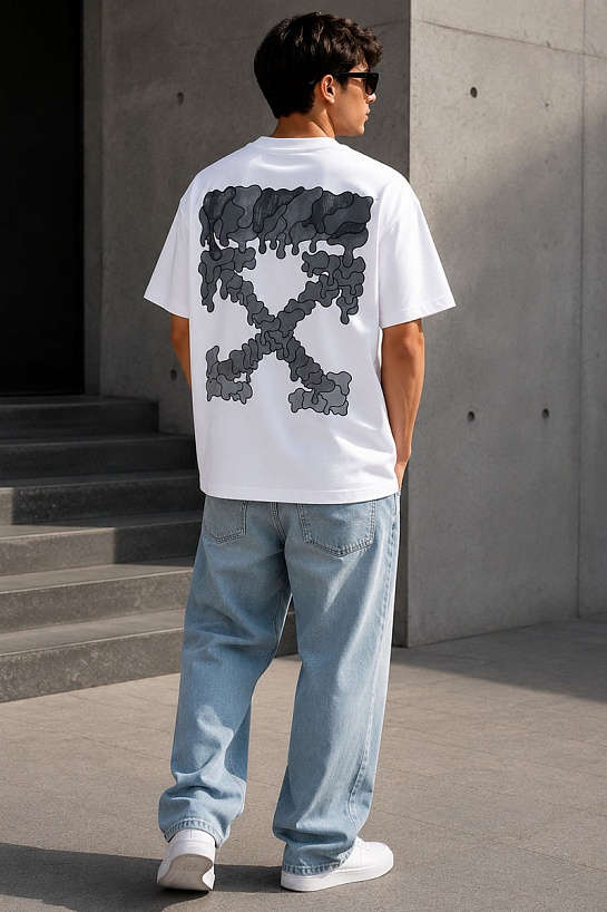 Белая оверсайз футболка Off-White 21SS Black Marker