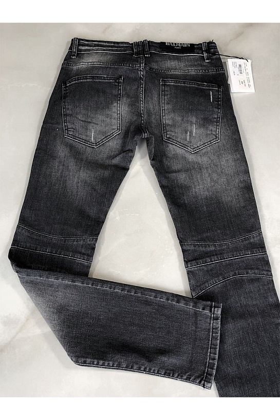 Мужские чёрные джинсы Balmain Paris Slim Fit