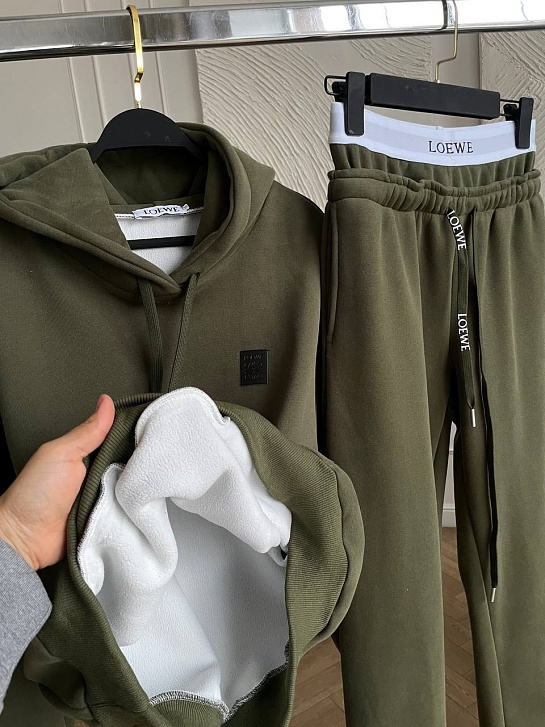 Женский костюм тройка на флисе Loewe Premium - Green