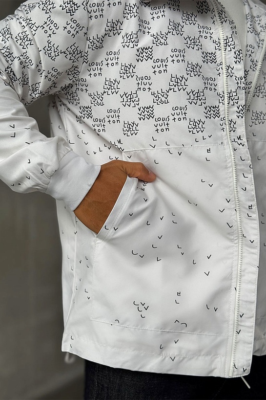 Ветровка белого цвета Louis Vuitton Damier Spread Windbreaker