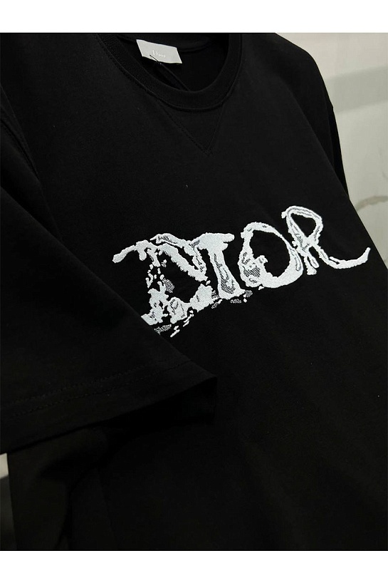 Мужская оверсайз футболка Dior чёрного цвета