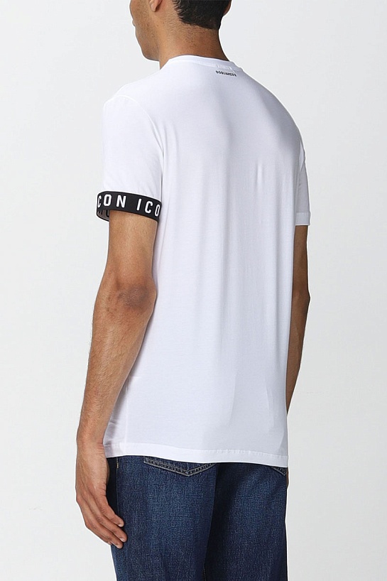 Футболка белого цвета Dsquared2 logoed band