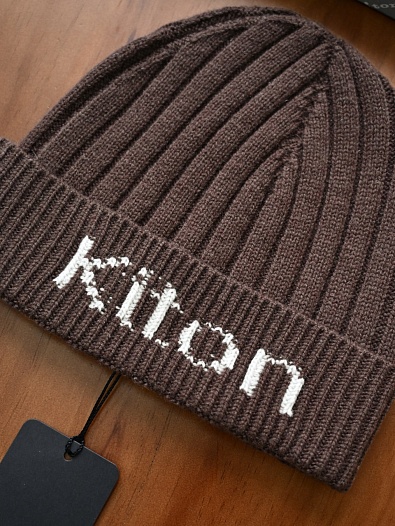 Кашемировая шапка Kiton premium - Coffee   