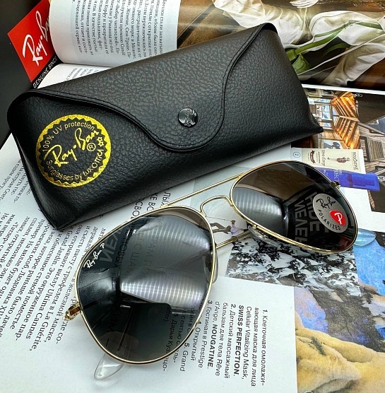 Солнцезащитные очки Ray-Ban Aviator Large Metal - Black