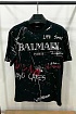 Мужская чёрная футболка Balmain graffiti-print