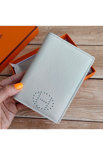 Кожаная обложка на паспорт Hermes 10х14 см   