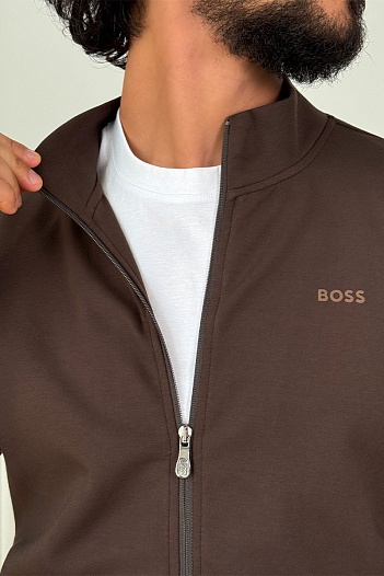 Кофта на молнии коричневого цвета Hugo Boss   