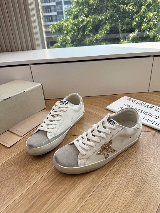 Женские кожаные кроссовки Golden Goose Super Star premium