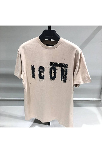 Бежевая оверсайз футболка Dsquared2   