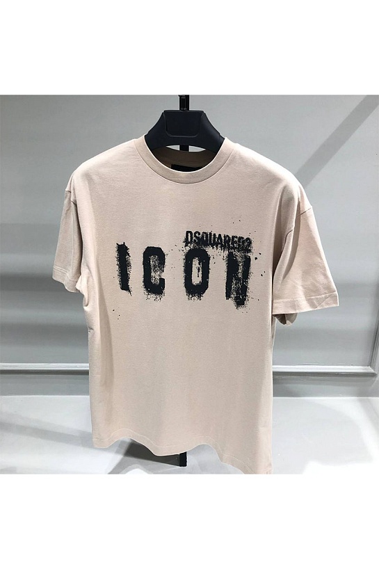 Бежевая оверсайз футболка Dsquared2