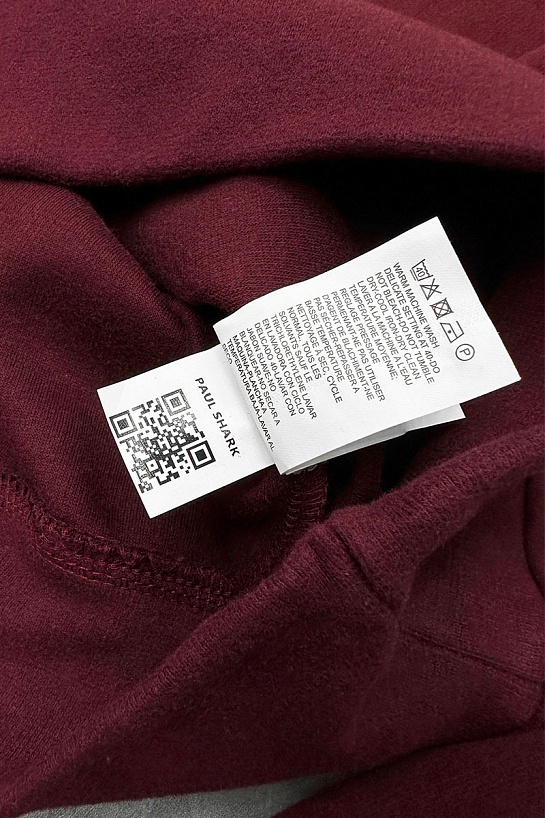 Бордовое поло с длинным рукавом Paul & Shark