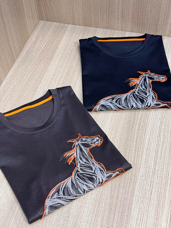 Мужская синяя футболка Hermes Premium