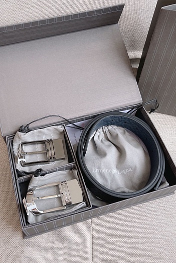 Двусторонний кожаный ремень Zegna Premium (длина 110 см, ширина 3.5 см)   