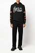 Чёрное худи Palm Angels Graffiti Flames logo-print