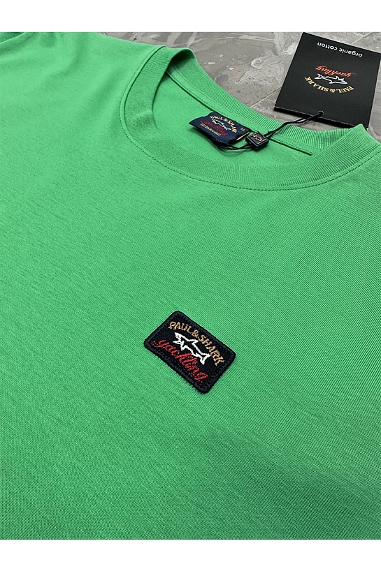 Футболка зелёного цвета Paul & Shark logo-patch