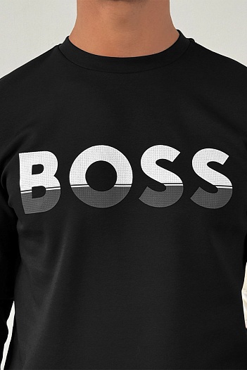 Чёрный свитшот Hugo Boss Salbo 1 Logo-print   