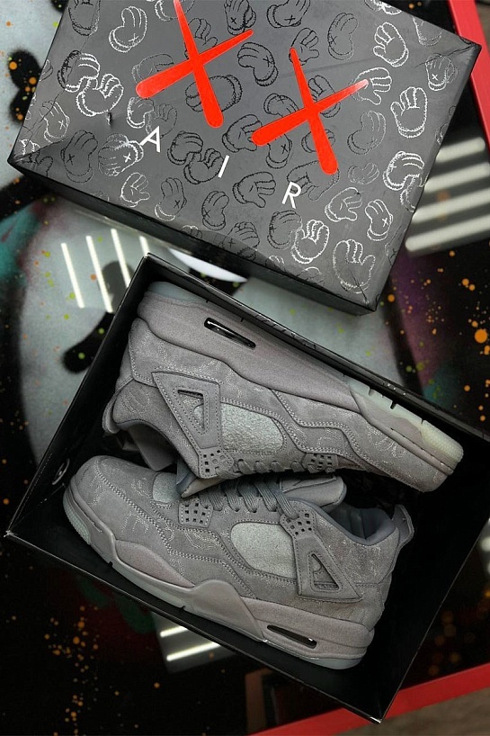 Кроссовки Nike Air Jordan 4 Retro x KAWS  - Grey