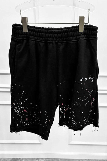 Мужские чёрные шорты Off-White paint splatter   
