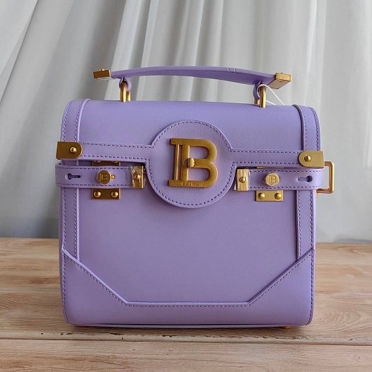 Женская кожаная сумка Balmain B-Buzz 23x21x11 см - Purple   
