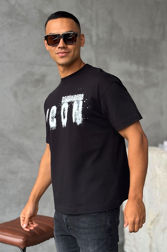 Чёрная оверсайз футболка Dsquared2