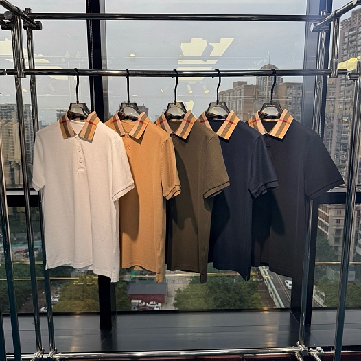 Мужское поло Burberry Premium - Navy   