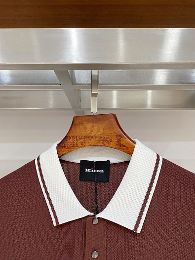 Мужское коричневое поло Kiton premium   