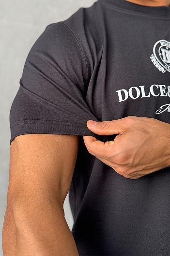 Мужская чёрная футболка Dolce & Gabbana logo-print   